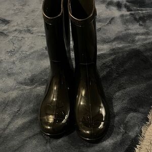 UGG shearling footbed Black Women's Rain Boots